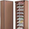 Best Buy® 10 Tiers Shoe Rack Storage Box for 27 Pairs, Foldable Shoes Organizer wardrobe, Foldable Shoe Rack, Sneaker Storage, Portable Shoe Cabinet 172cm (H) X 58cm (L) X 28 cm (W)