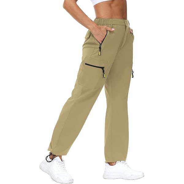 Friptspyg Outdoorbroek, cargobroek voor dames, lichte trekkingbroek, wandelbroek, sneldrogend, waterdicht, verstelbare riem, sportieve joggingbroek met zakken, Donkerblauw, S