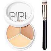 ZWWOGE Full Coverage Concealer Palette 3 in 1 Concealer Cream 3 Colors Contour Concealer with Brush Highlight Face Concealer