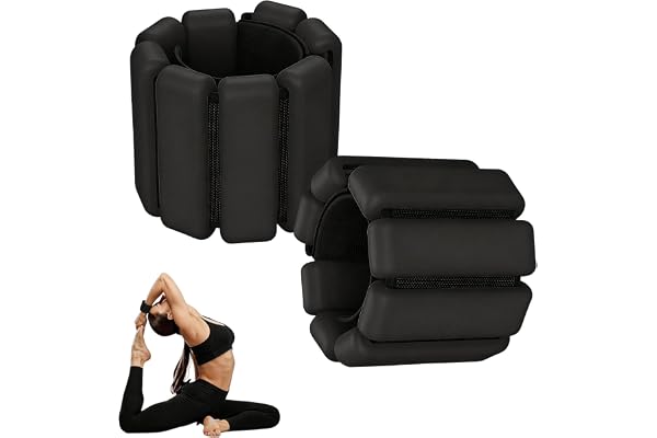 Bärbara vikter, 2 st justerbara vikter i silikon, 2 lb handledsviktsset, fotledsviktsset, handledsvikter i silikon, för yoga
