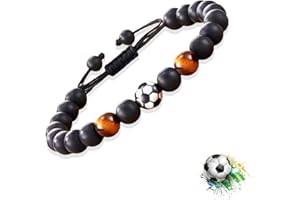 Lolileo Bracelet de Football pour Enfants, Garçon et Fille - Tissé Réglable, Sport, D'Amitié - Cadeau Créatif pour la Famille Et les Amis
