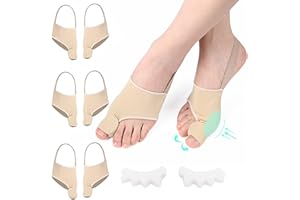 GHYUI Correcteur Pour Hallux Valgus,4 paires Bunion Corrector Gros Redresseur d'Orteil Manchons de Protection avec Coussinet de Gel et Séparateurs d'Orteils pour le Soulagement de la Douleur Hallux Valgu