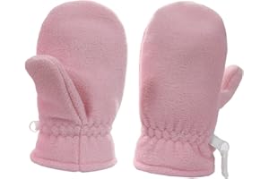 iNszkoos Polaire épaisse Enfants Mitaines d'hiver Anti-Perdu Toddler Gants Chauds avec Clip Enfant Fourrure en Peluche Moufles de Neige isolées Mitaines pour Temps Froid pour Garçons Filles
