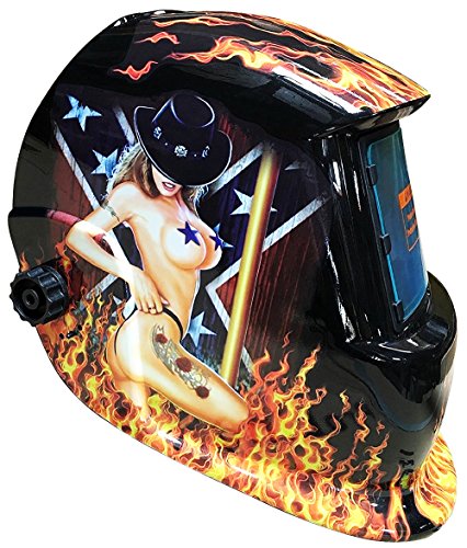 origlam Elektrische Schweißhelm Schweißhelm Hot Sexy Mädchen, solarbetrieben Schweißhelm Schutz Maske, Shield Verstellbarer Mahlgrad TIG Mig MMA (Hot Sexy Girl)
