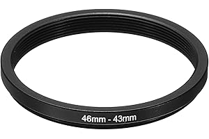 PATIKIL 46mm-43mm Metal Step Down Ring, Camera Lens Filter Adapter Ring Aluminum Filter Adapter Ring for Camera Lenses Hood, Black