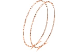 VONALA Pendientes de Aro de Plata de Ley 925 Grandes Circulo Redondo Aros Joyería para Mujer, Diámetro:20 30 40 50 60 MM