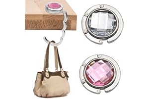 PLABBDPL Pack of 2 portable hooks for handbag, handbag holder, foldable handbag hook for tables, metal bag hanger, multifunctional foldable purse hook, bag hook, women's bag, table holder