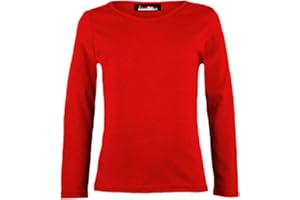 GUM & BERRIES Girls Plain Tops Long Sleeve Basic Stretch Round Neck T-Shirt School Tee Top 5-14 Years