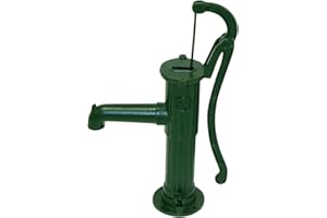 Xclou Schwengelpumpe aus Gusseisen, Wassserpumpe Rundflansch Brunnenpumpen, grün, 47 x 15 x 70 cm