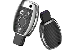 Gleamydot Funda Llave Seat Compatible para Llave Mercedes Benz W204 W211 A B C E Clase Accesorios (Plata)