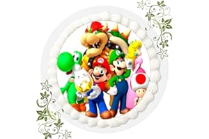 VSW Für den Geburtstag ein Tortenbild, mit dem Motiv: Super Mario, Essbares Foto für Torten, Tortenbild, Tortenaufleger Ø 20cm ESSPAPIER Super Mario Nr. 17