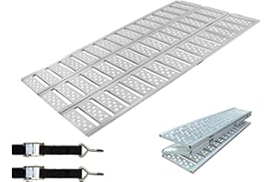 ‎TRUTZHOLM DREIBREIT by TRUTZHOLM 3-Fach Auffahrrampe klappbar 215cm Tragkraft 1020kg Alu Silber gelocht gerillt Verladerampe Rampe