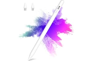 AMZCASE Penna per Tablet Android Universale,Compatibile con Samsung/Huawei/Tablet/Phone,Penna Capacitiva con 2 Punte di Ricambio(Bianco)