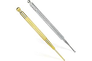 BAQI Facial Reflexology Massage Tool, Retractable Acupuncture Pen, Double Headed Spring Loaded Ear and Body Point Probe Stimulator, Personal Care Tools for Facial Stimulation Therapy, Set of 2