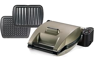 LAGRANGE Gaufrier Premium, 1200W, 2 jeux de plaques inclus (Gaufre & Croque Monsieur), Fabriqué en France, Réversible sur son socle, Cuisson personnalisée, Plaques amovibles, Multifonction, 019422
