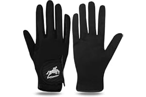 FINGER TEN Paire de gants d'équitation pour enfants, filles, garçons, pour toutes les saisons, gants d'équitation, gants d'équitation pour jeunes cavaliers, tendance, respirants, confortables, couleur noir, bleu, gris pour l'équitation, le cyclisme, le sport