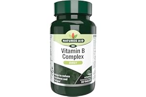 Natures Aid Vitamin B Complex 90 Tablets – High Potency – Supports Energy Metabolism, Nervous System, Brain & Immune Function – Vegan, Gluten Free, Non-GMO – Overall Wellbeing Supplement