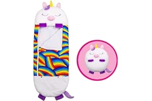 YLJYST Large Children Happy Sleeping Bag Play Pillow, 180×63cm Cartoon Animal Happy Game Sleeping Bag, Sleeping Bag Pillow 2 in 1, Foldable as A Soft and Comfortable Cushion, A Surprise Gift for Children