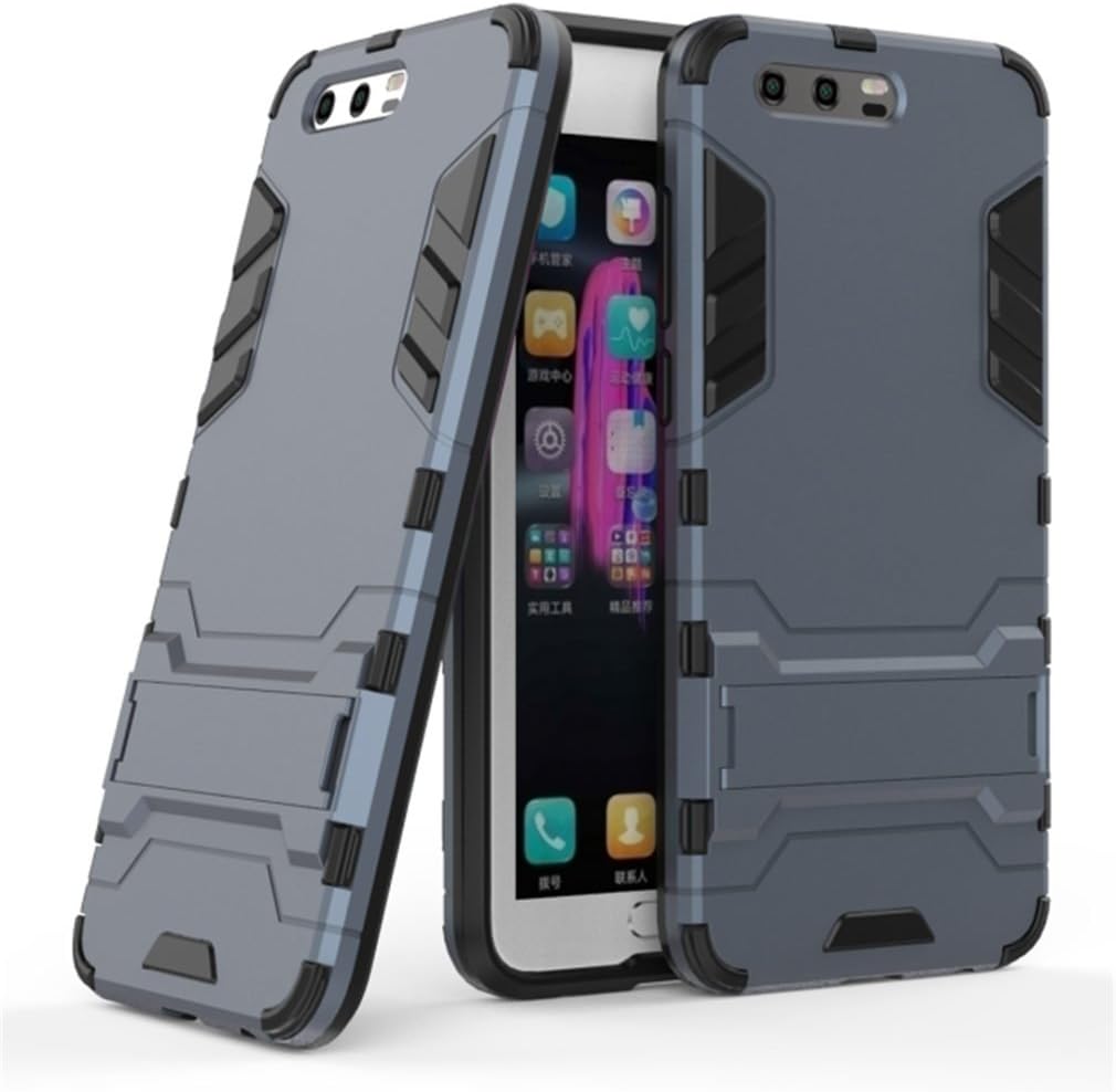 Funda Huawei Honor 9, MHHQ 2in1 Armadura Combinación A Prueba de Choques Heavy Duty Escudo Cáscara Dura PC + Suave TPU Silicona Rubber Case Cover con soporte para Huawei Honor 9 -Black Plus Gray