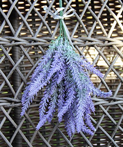 Houda Künstliche Blume lila lavender Bouquet für Home Decor und Hochzeit Dekorationen – 4 Bündel violett - 5