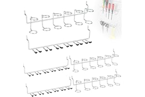 efuturetime 6 x hak ścienny z otworami do ściany narzędziowej, metalowy, uchwyt na narzędzia, śrubokręt, uchwyt na szczypce, ściana perforowana do hal magazynowych, warsztatów, sklepów z akcesoriami