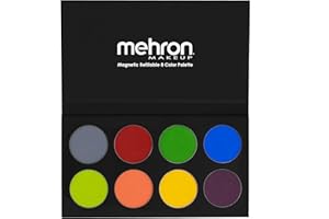 ‎MEHRON Mehron Paradise Make-up AQ 8 Color (Tropical) | Magnetische nachfüllbare Körperfarben- und Gesichtsfarben-Palette | Professionelle Schminke für Kostüme, SFX, Halloween & Cosplay