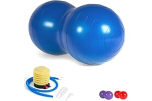 DASKING Piłka orzeszek do terapii dla dzieci, niepękająca piłka do ćwiczeń, 90 x 45 cm piłka do jogi z pompką ręczną, wysokiej jakości piłka gimnastyczna do ćwiczeń ciążowych, ćwiczeń dla dzieci,