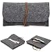 Produktbild Urcover Filz Handy Tasche mit Schnürverschluss für Kleinteile, Smartphone, Kosmetik Retro Design passend für iPhone 6, Galaxy S6, S6 Edge, S7 und viele weitere Handys bis 5,5 Zoll Dunkel Grau