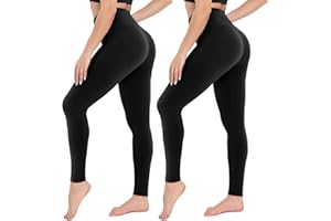 CAMPSNAIL 2er Pack Leggings Damen Schwarz High Waist Sport Leggins Blickdicht Sporthose für Gym Yoga