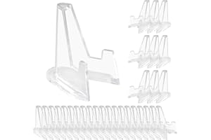 Fulushouxi 30 Pz Supporti per Carte in Acrilico, Mini Porta Piatti da Esposizione, Mini Cavalletto Acrilico, Supporto per Cartes Trasparente, Porta Carte per Cartoline Monete Medaglie Immagini