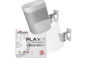 Sound Bass Väggfäste Sonos Play 1 Endast, Vit, 2pcs, Lutbar & Vridbar