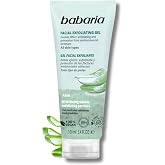 Babaria - Facial Scrub with Aloe Vera 100 ml, Removes Dead Cells and Impurities | Facial Cleansing Gel with Biodegradable Exf