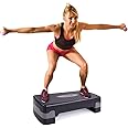 JAXPETY 27'' Fitness Aerobic Step Adjust 4" - 6"Exercise Stepper with Risers Home Gym (Black + Gray)