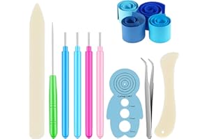 iTYOOS Set di 9 Strumenti per Quilling di Carta Quilling Slotted Tools Paper Quilling Tools Strumenti di Quilling di Carta per Progetti di Carta e Progetti Fai da Te
