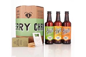Hiver - Craft Beer - Merry Christmas - Beer and Snack Gift Set - 3 Bottle Gift Pack - Honey Blonde, Amber and Session IPA