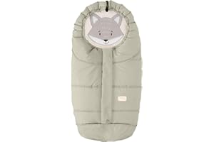 Nuvita Moovo by 9205 Ovetto Cuccioli | Sacco Universale per Seggiolini Auto con Animaletti | Perfetto per Bambini da 0 a 6 Mesi (80 cm) | Resistente al Freddo fino a -10°C | Pistacchio