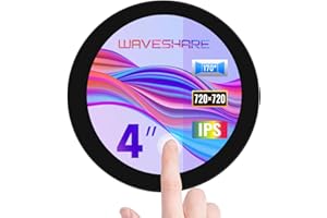 Waveshare 4inch DSI LCD, Circular Capacitive Touch Screen, 720 x 720 Pixels, 60Hz, 170° Visual Angle IPS Display Panel, up to 10-touch, compatible with Raspberry Pi, Fits RPi 4B/3B+/3A+/CM3/CM3+/CM4