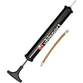 uhlsport Ball Pump for Football, Volleyball &amp; Co., Compact Air Pump with Flexible Extension, Ideal for Carrying, Black