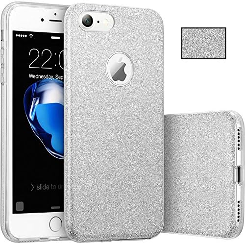iPhone 6/6S Plus Bumper Case, Luxury Glitter Sparkle Bling Designer Case [Slim Fit, Hard Back Cover] Shining Fashion Style for Apple iPhone 6/6 S Plus MaxiPRO ® (Silver)