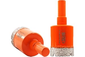 BGTEC Fresa a tazza diamantata a secco, 2 pezzi, 28 mm, con gambo triangolare per piastrelle in porcellana e granito in marmo in ceramica