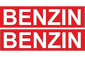 JINTORA Sticker - Adesivo - Adesive da Auto - 2X Fare rifornimento Solo Benzin Only, Rosso Bianco 80 mm JDM - Die cut - Auto - Finestra - Laptop - Finestra