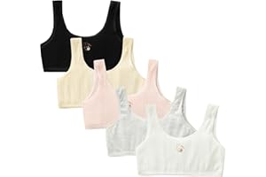 Happy Cherry zestaw 4/5/6 dziewcząt, bawełniany biustonosz, młoda dziewczyna, bezprzewodowy biustonosz dla nastolatków, miękka bielizna damska, krótka, górna bielizna dla dzieci, biustonosz treningowy, rozmiary 7-14 lat