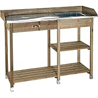 Dehner Gute Wahl Holzpflanztisch Calgary, ca. 117 x 91 x 45 cm, Holz, braun