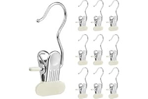 10 stycken klämkrokar i rostfritt stål med PVC-beläggning, starka klädklämmor för kläder, strumpor och byxor, rostfria och ha