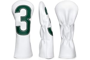 AMXKEPODA Premium Large Number Embroidery Golf Wood Headcover for Driver Fairway Wood Hybrid Club 135X Head Cover Choice