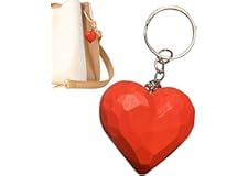 Red Heart Bag Charm Red Car Key Chain Charm | Wooden Heart Keyring Pendant Red Bag Pendants - Handbag Accessories with Multip