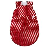 Sugarapple Ganzjahres Baby Schlafsack (50 cm - 110 cm Länge u. 35 Farben wählbar) aus 100% Öko-Tex Baumwolle, 2.5 TOG Sommer und Winter mit Druckknöpfen und Reißverschlus
