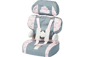 Casdon Grey - Asiento elevador para coche Muñecas asiento elevador de coche para niños mayores de 3 años Se adapta a muñecas de hasta 35 cm de tamaño