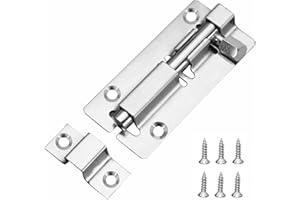 JelKen Door Lock Bolts 3"(75mm), 304 Stainless Steel Door Latch Slide Bolts Lock with Screws for Bathroom Bedroom Shed Garden Toilet, 3 Inch