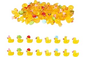 ONBAGLST Pack von 48 Mini-Resin-Enten im Großpack, Nachtlicht kleine gelbe Entenfiguren, Entendekoration für Miniatur-Landschaftsgarten, Aquarium, Bastelspiele, Puppenhausdeko, Geschenkideen
